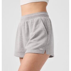 ALO Yoga Gray Athletic Shorts High-Rise Elastic Waist